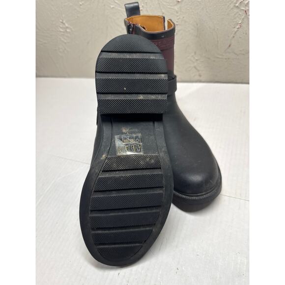 Rag and Bone Moto Rain Boots Women's Black Maroon Waterproof Size 37 US 7 - Picture 5 of 6